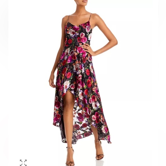 Alice + Olivia Dresses & Skirts - Alice + Olivia Christina Hi/Low Floral Silk Burnout Dress Size 12